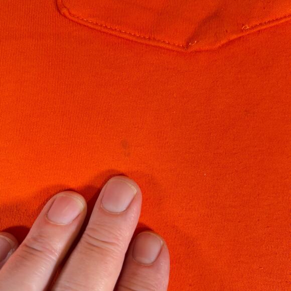 Catskill Mountain Clothiers Henley Shirt XL Safe Orange Union Made USA Crew Neck - Picture 5 of 10